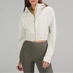 Bone Scuba Full-Zip Cropped Hoodie